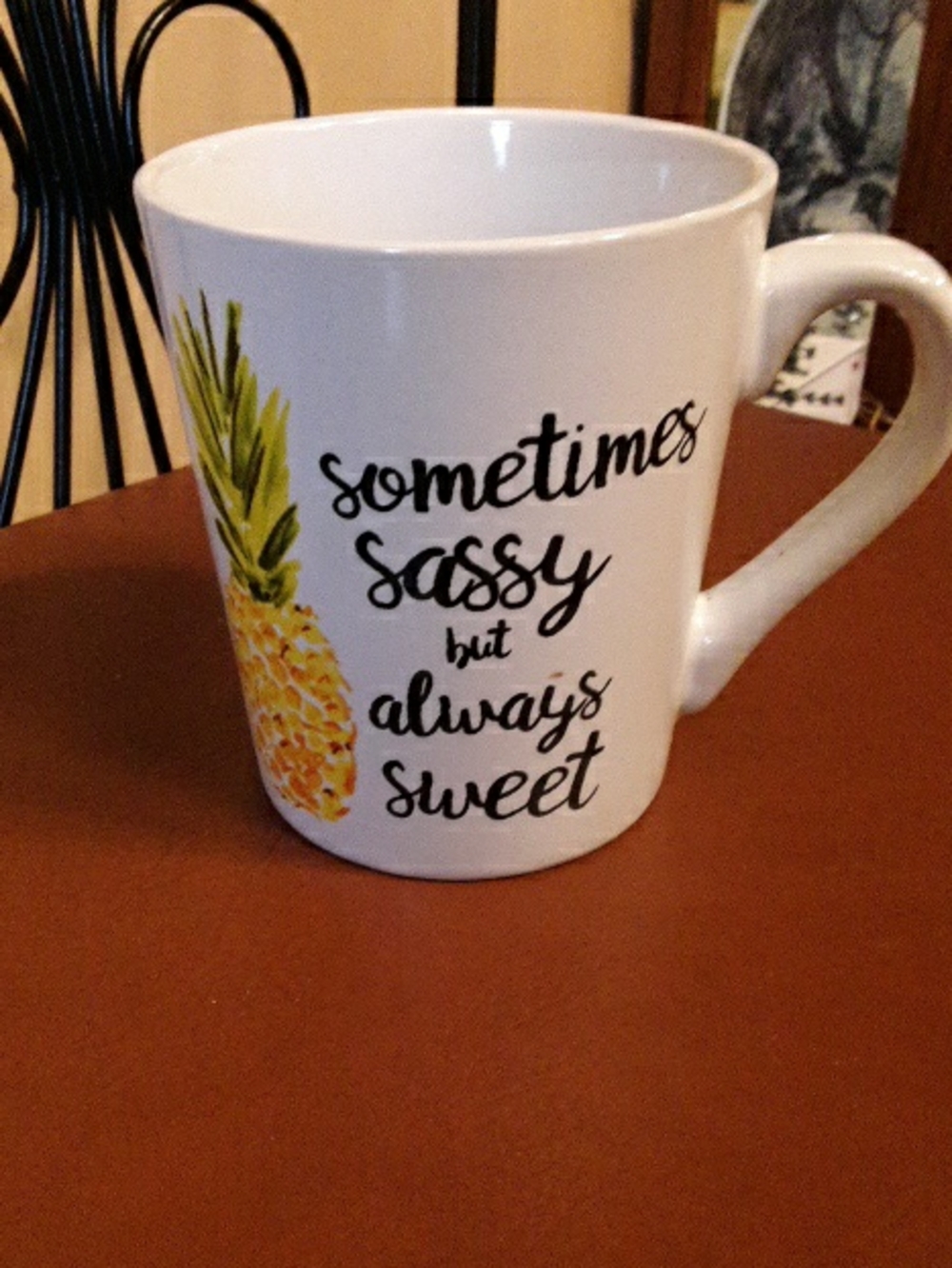 Sometimes Sassy But Always Sweet Ceramic Mug with Pineapple